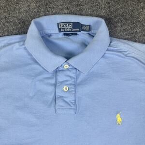 Vintage Polo Ralph Lauren Shirt Mens XL Blue Short Sleeve Cotton Knit Pony